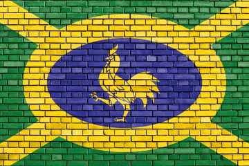 flag of Penkhull painted on brick wall