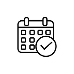 Thin line calendar icon for mobile concepts and web apps..