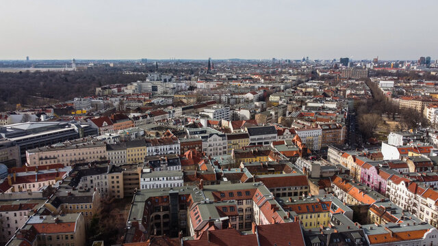 The residential areas in Berlin Neukoelln - aerial view - urban photography
