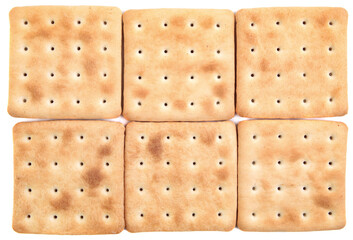 Backgrounds of crackers. crackers are isolated on a white background.