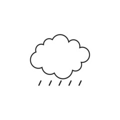 Cloud Rain Storm Weather Minimalistic Flat Line Outline Stroke Icon Pictogram Symbol