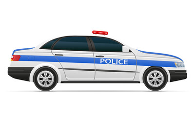 police car vehicle vector illustration