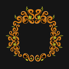 frame and border on black background, photo frame with corners