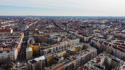 Fototapeta na wymiar Beautiful city of Berlin from above - aerial view - urban photography