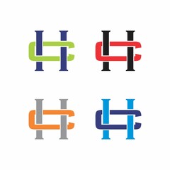 Abstract Letters CH or HC Logo Vector 001