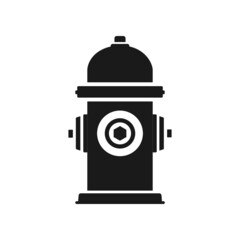 Fire hydrant icon. Black, minimalist icon isolated on white background. Fire hydrant simple silhouette. Web site page and mobile app design vector