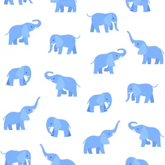 Simple seamless trendy animal pattern with elephant. Contour design print.