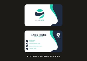 Blue and tosca color of business card template