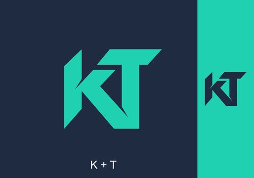 Blue and tosca color of KT initial letter