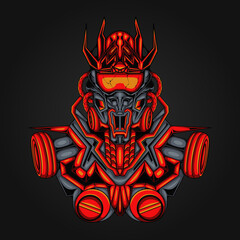 Vector Illustration Robotic Mecha Soldier