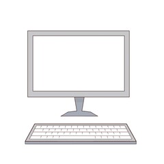 Fototapeta premium A computer. Flat illustration. Monitor, keyboard