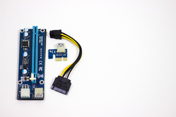Riser for mining on video card. Device for collecting a mining farm. Mining board.Microcircuit for connecting video card.