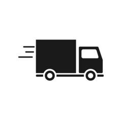 Fast shipping delivery truck icon.