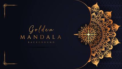  Ornamental luxury mandala background with golden arabesque pattern Arabic Islamic east style. mandala design.