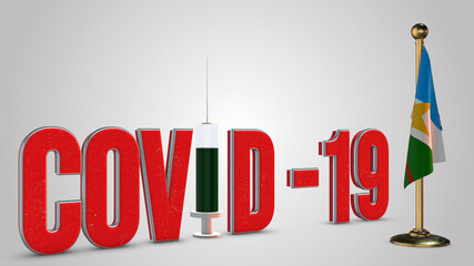 Roraima vaccination campaign and Covid-19 3D illustration.