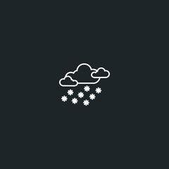Outline Snow Icon isolated on grey background. Modern simple flat symbol for web site design, logo, app, UI. Editable stroke