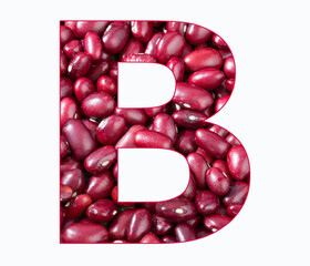 B, Letter of the Alphabet - Red adzuki bean - Phaseolus vulgaris