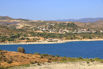 Fototapeta na wymiar Kouris reservoir, 15 km from Limassol, Cyprus