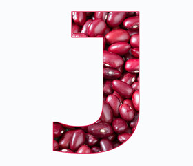 Alphabet Letter J - Red adzuki bean - Phaseolus vulgaris