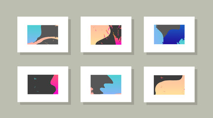 Covers with minimal design. Abstract backgrounds. Vector frame for text