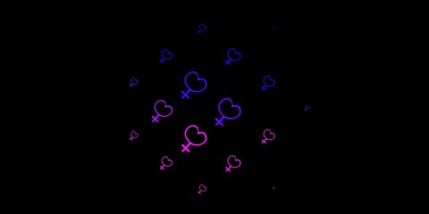 Dark Purple, Pink vector texture with women's rights symbols.