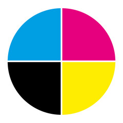 CMYK CMJN Ink wheel. Print target. Vector illustration II.