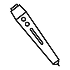 3d crafting pen icon, outline style