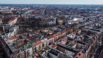 Fototapeta na wymiar Apartment blocks in Berlin - view from above - urban photography
