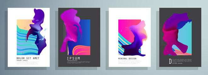 Artistic covers design. Creative colors backgrounds. Trendy futuristic design