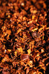 dry sliced tomato, close-up, top view