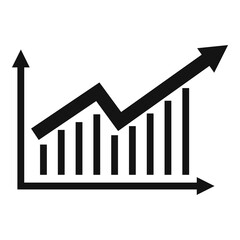 Crisis bar chart icon, simple style