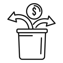 Money crisis icon, outline style