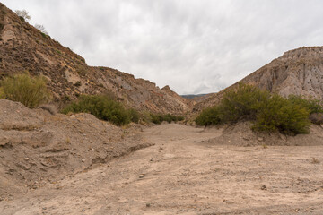dry stream in a mountainous area in southern Spain