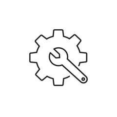 Customisation line icon. Settings or editing sign. Repair symbol. Quality design element. Classic style. Editable stroke.
