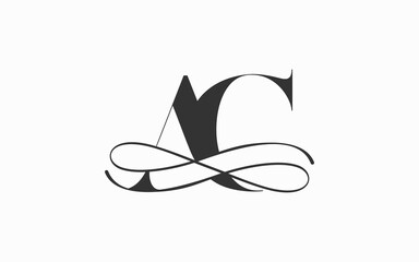 initial letter AC luxury logo monogram design element