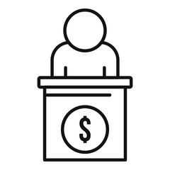 Businessman crisis icon, outline style