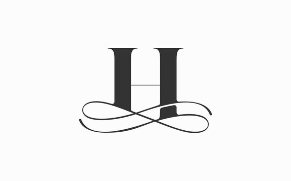 initial letter H luxury logo monogram design element