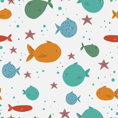 cute fishes nursery pattern