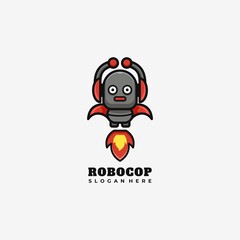 robot mascot logo design vector illustratio