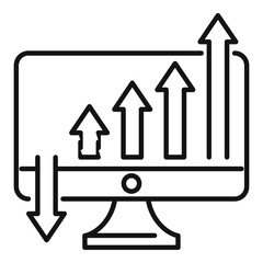 Increasing graph icon, outline style