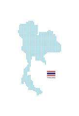 Fototapeta na wymiar Thailand map design blue circle, white background with Thailand flag.