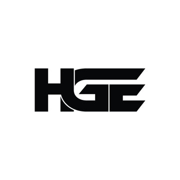 HGE letter monogram logo design vector