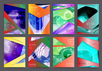 Artistic covers design. Creative colors backgrounds. Trendy futuristic design