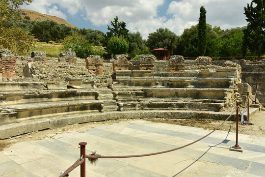 Gortyna is the ruins of an ancient metropolis on the Greek island of Crete.