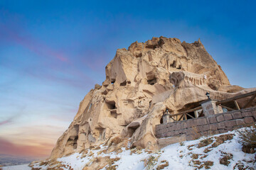 Nevsehir Cappadocia Turkey in Snowy Day