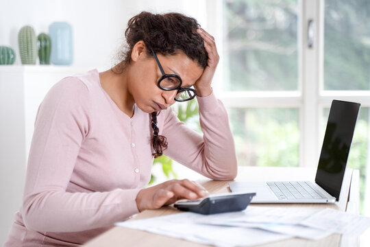 Black woman worried about bankruptcy bank debt