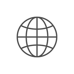 Globe or world map line icon