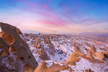 Nevsehir Cappadocia Turkey in Snowy Day