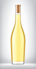 Glass Bottle on background. Cork version. 