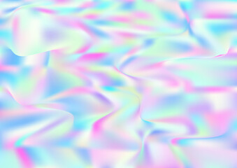 Holograph Dreamy Banner. Fluorescent Holographic Liquid Glam